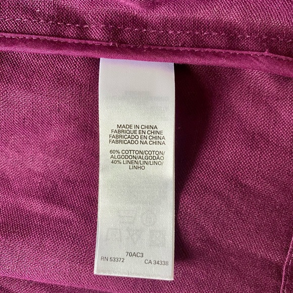 French Connection Purple Twill Cotton and Linen Blend Utility Jacket - Picture 12 of 13